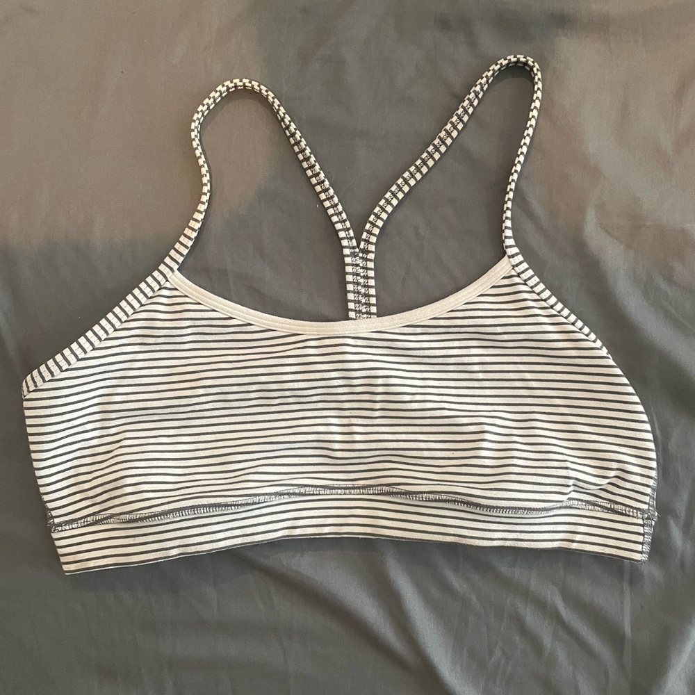 lululemon athletica Striped Sports Bra - Black and White
